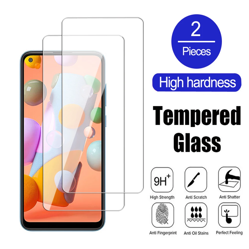 2Pcs Full Tempered Glass For Samsung Galaxy A01 A11 A21 A31 A41 A51 A71 Screen Protective Note 10 S10 S10e Lite A21S galss Film