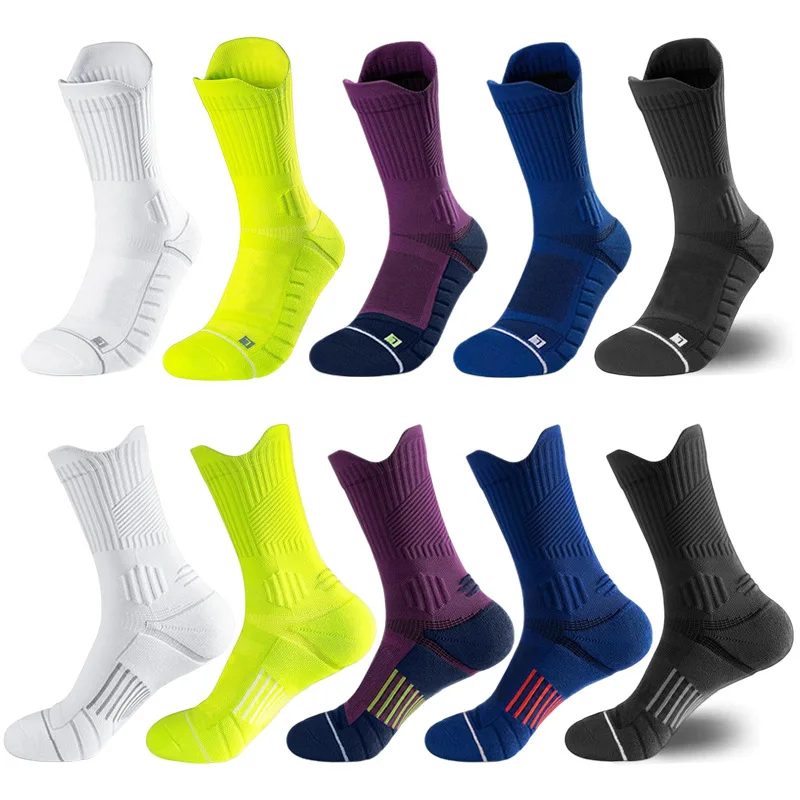 

1/5Pairs Men Sports Socks Cushioning Technology Odor Proof Sweat Absorbing Breathable Running Basketball Compression Sock