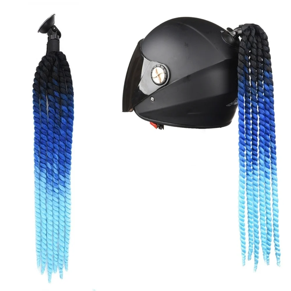 6Braid Helmet Braid Ponytail Wig Women Cool Motorcycle Helmet Hair Personality Fashion Spring Twist Braiding Decoration NoHelmet