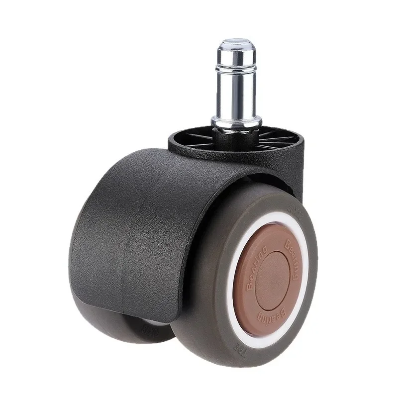 5 Pcs 2 '' Rubber Swivel Chair Universal Wheel Boss Rubber Pulley Computer Office Seat Double Bearing 2 Inch Load 100KG