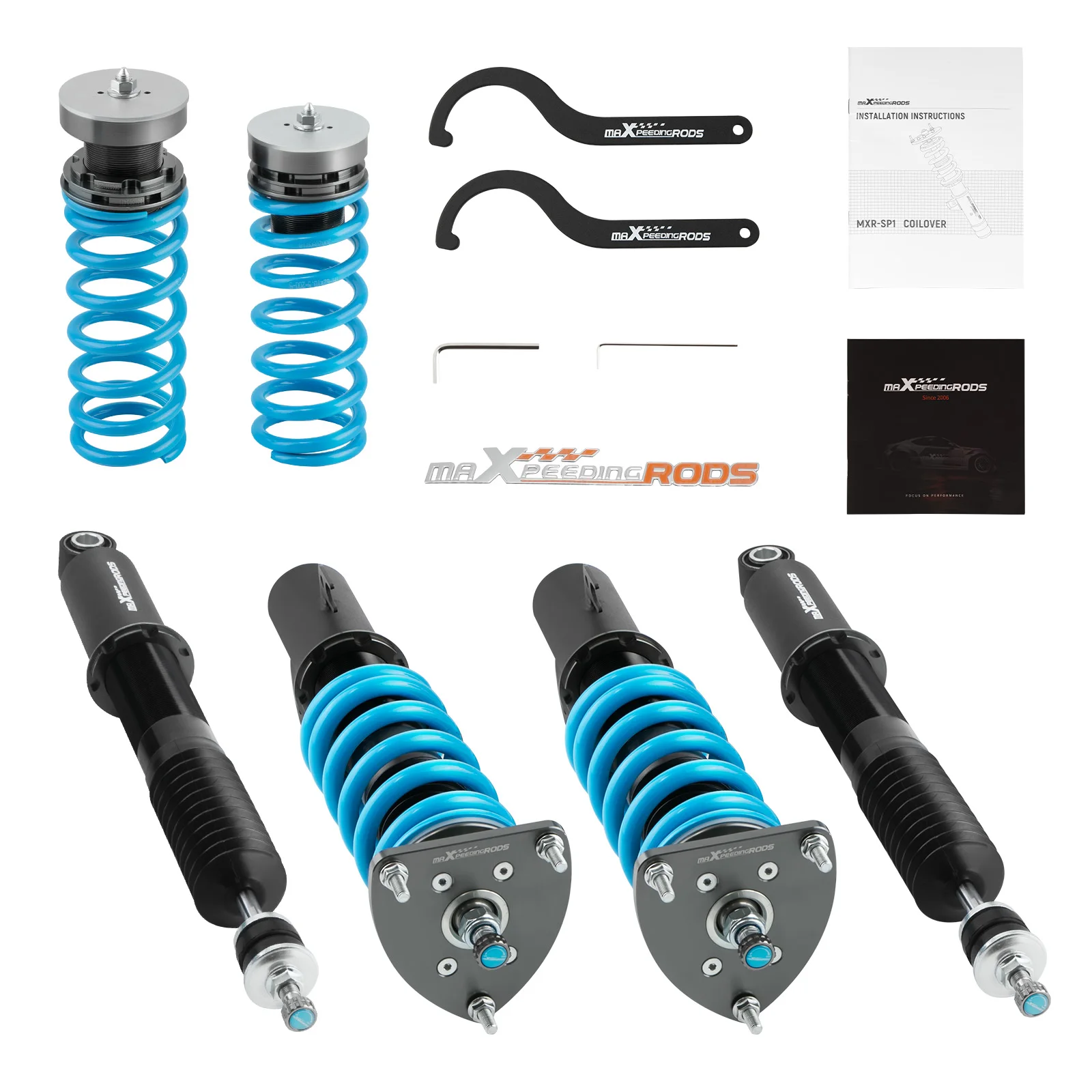 Maxpeedingrods COT6 Coilovers resortes de puntal amortiguadores para Scion XB 2004-2006 Coilovers suspensión puntales resortes Kit de descenso