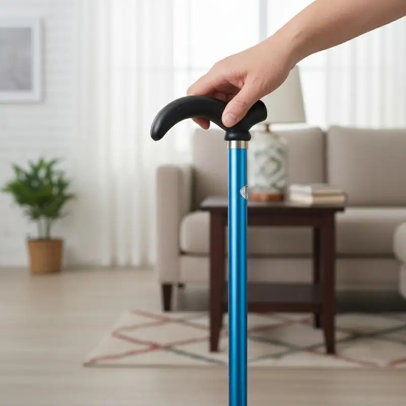2 Section Lightweight Stable Walking Stick Adjustable Anti Skid Elderly Cane for Hiking Walking