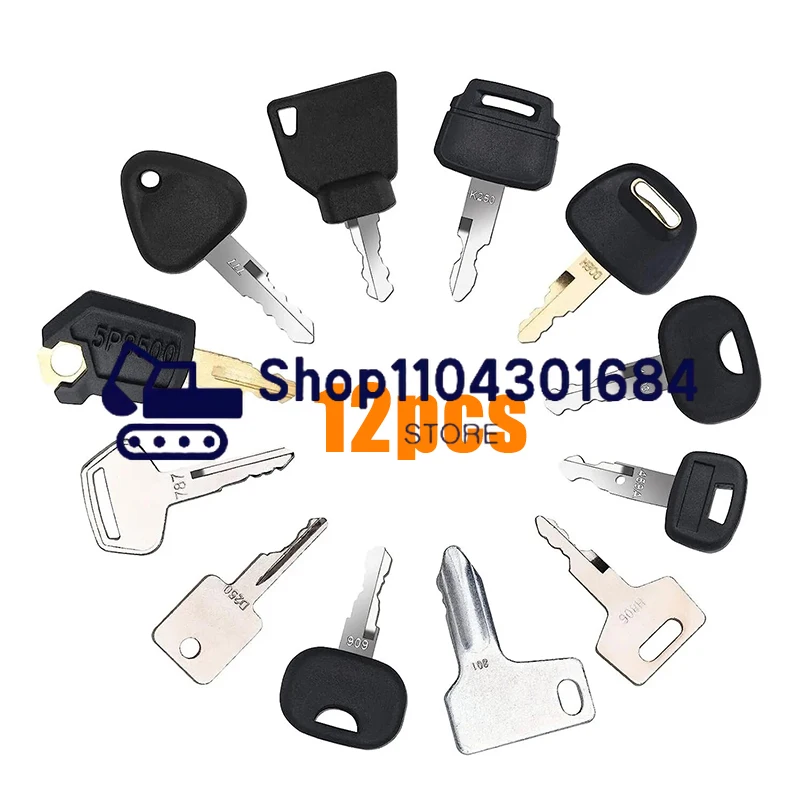 12 Keys Heavy Equipment Construction Ignition Key For Caterpillar Jcb Yanmar Kobelco For Volvo BOBCAT Hitachi Komatsu Excavator