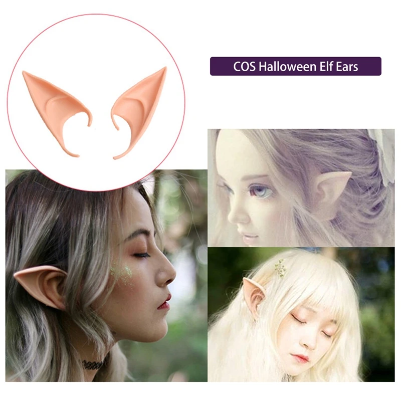 

1Pairs Cosplay Latex Fairy Angel Elf Ears Halloween Masquerade Party Costumes Halloween Party Decoration Supplies Photo Props