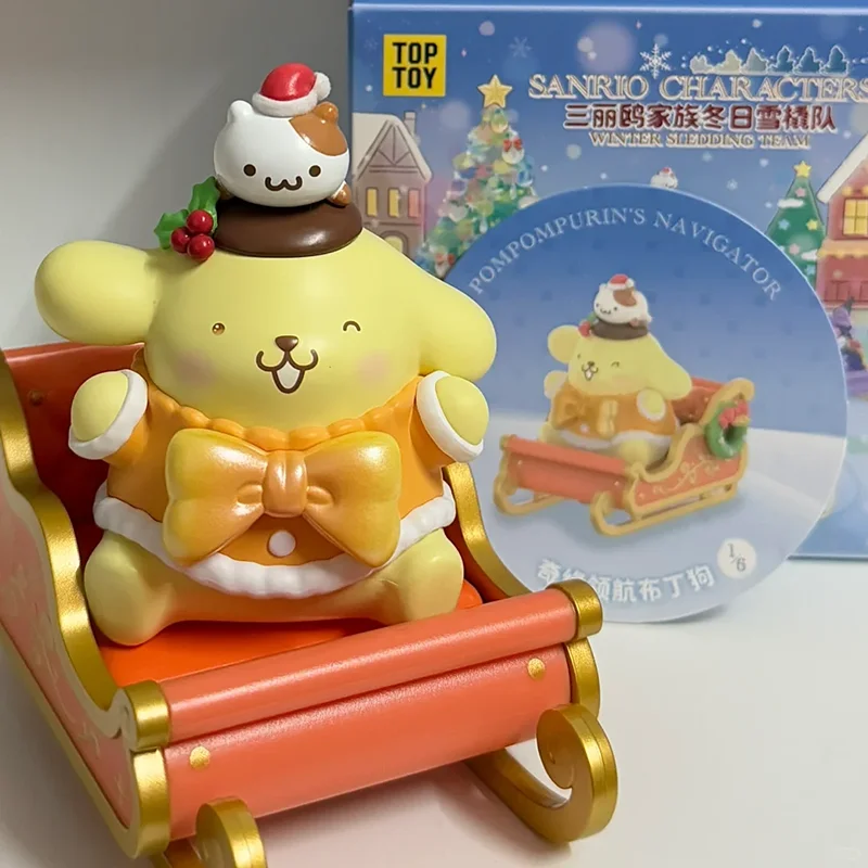 

Winter Sled Series Confirmed Blind Box Hello Kitty Kuromi Desktop Decoration Theme Gift Room Decoration Girl Kid Gift Lovely Fun