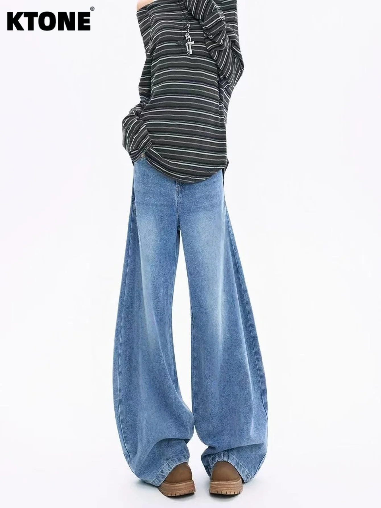 

Мужские свободные синие джинсы в стиле Y2K, оригинальный дизайн, унисекс, без аксессуаров и ремней.