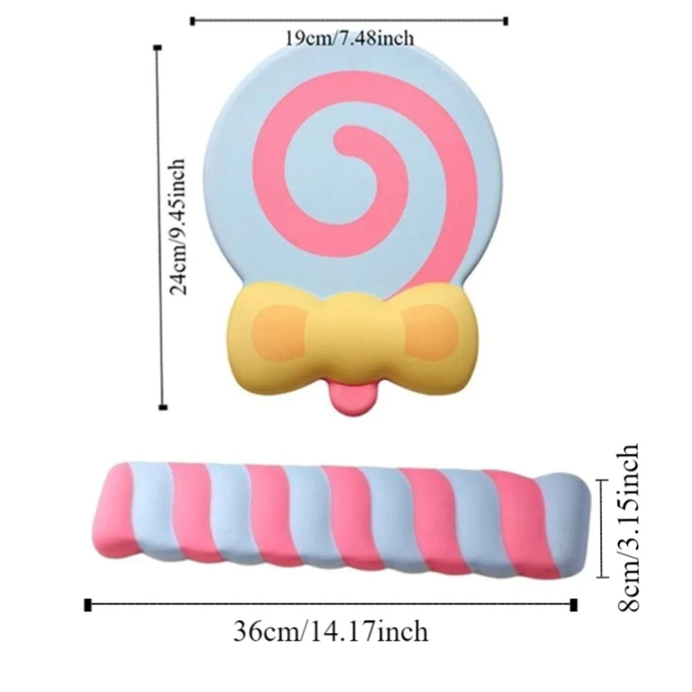 Slow Rebound Lollipop Pols Muismat Antislip Comfort Polssteun Muismat Creatief Waterdicht Toetsenbord Handkussen