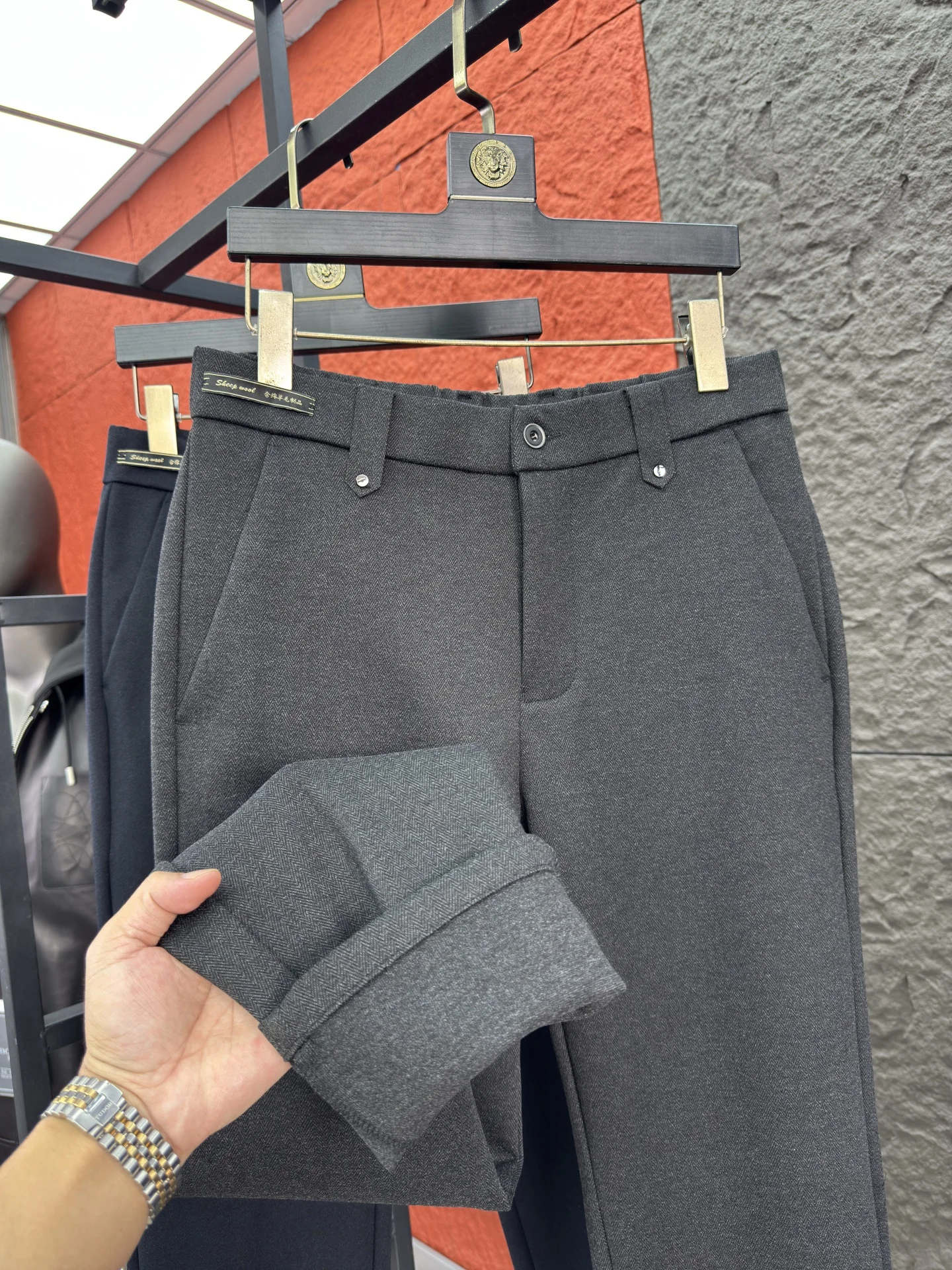 

Svip мужские удобные шерстяные повседневные брюки осень-зима теплые прямые брюки шерстяные брюки прямого кроя