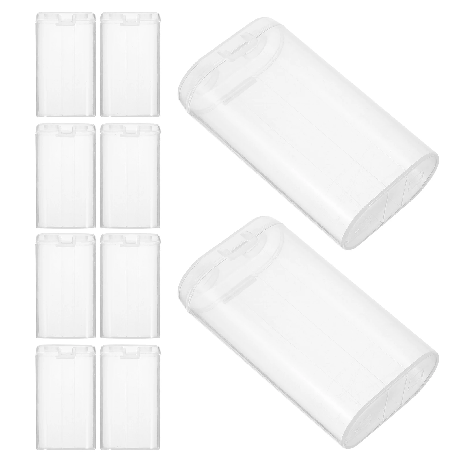 

10pcs Storage Box Plastic Organizer Case For Batteries Beads Lightweight Durable Container Holder 2 Slots Portable