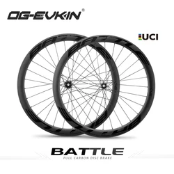 OG-EVKIN RW-001-D Carbon Wheels Disc Brake Clincher/Tubeless 45mm Depth 6-bolt/Center-Lock Wheel For Road Bike 700c Wheelset