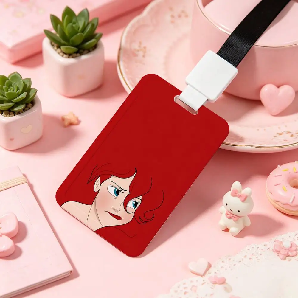 Cartoon D-Disney-s Princess NFC Contactless Sliding Card Sleeve For Student Cards, Bus Cards, ID Cards, And Work Permits