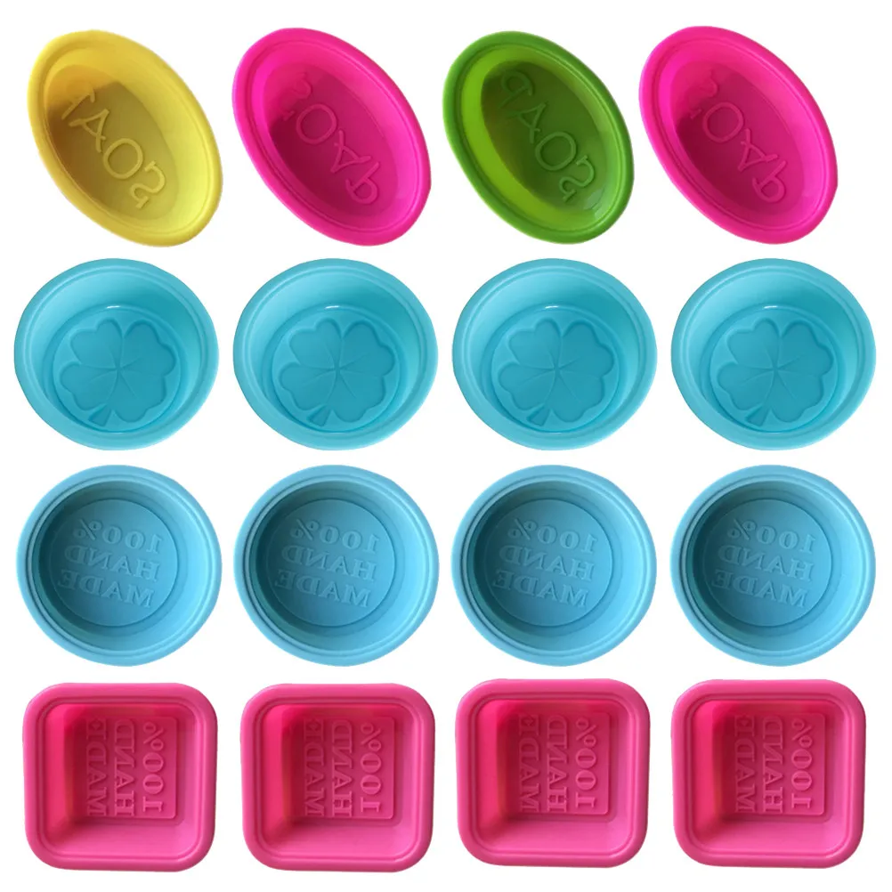 

Набор из 16 силиконовых форм для мыла: круглые, овальные, в форме четырехлистника. Формы для выпечки, многофункциональные, для желе и шоколада.