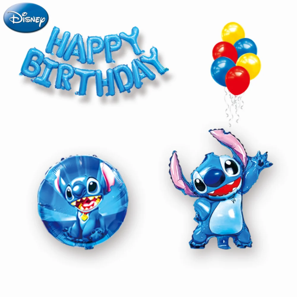 Disney Stitch Officially Licensed 19PCS Per Pack Birthday Party Decorations Balloon High Quality Lilo Stitch Theme Scenic Gift