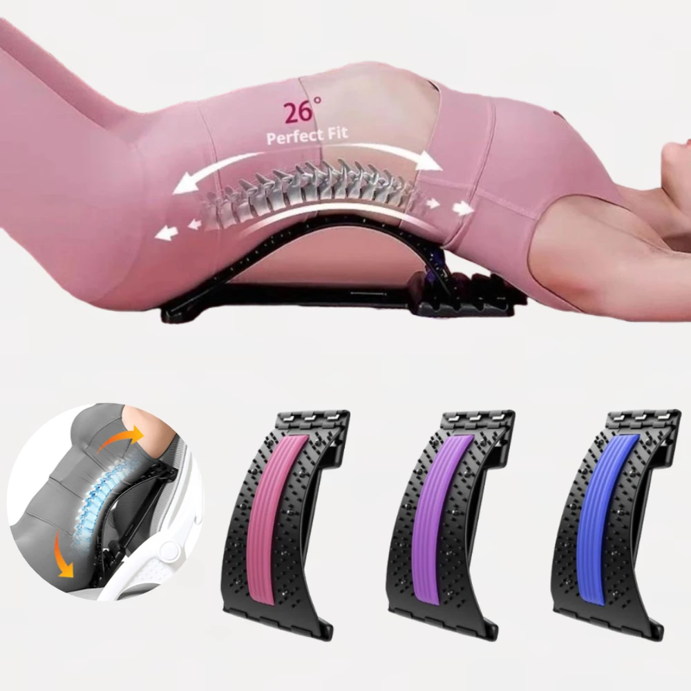 Lumbar Support Back Stretching Device Massager for Back Pain Relief Spine Traction Vertebral Relaxer Waist Correction Health Aid