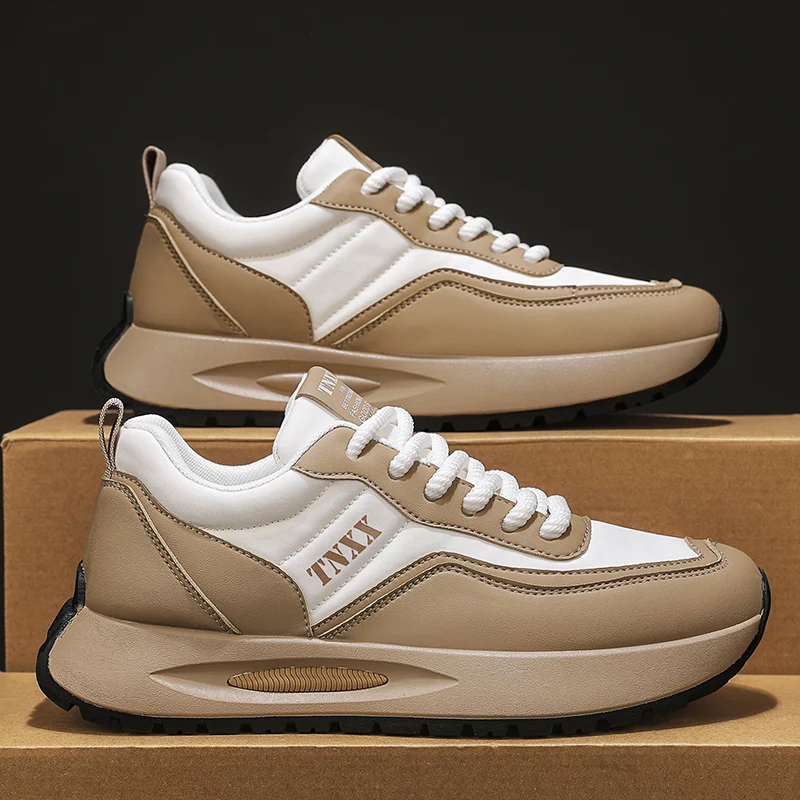 新しいカジュアルスニーカー通気性男性スニーカーラウンドトゥプラットフォーム屋外ノンスリップ快適なファッション靴トレンド靴男性のための