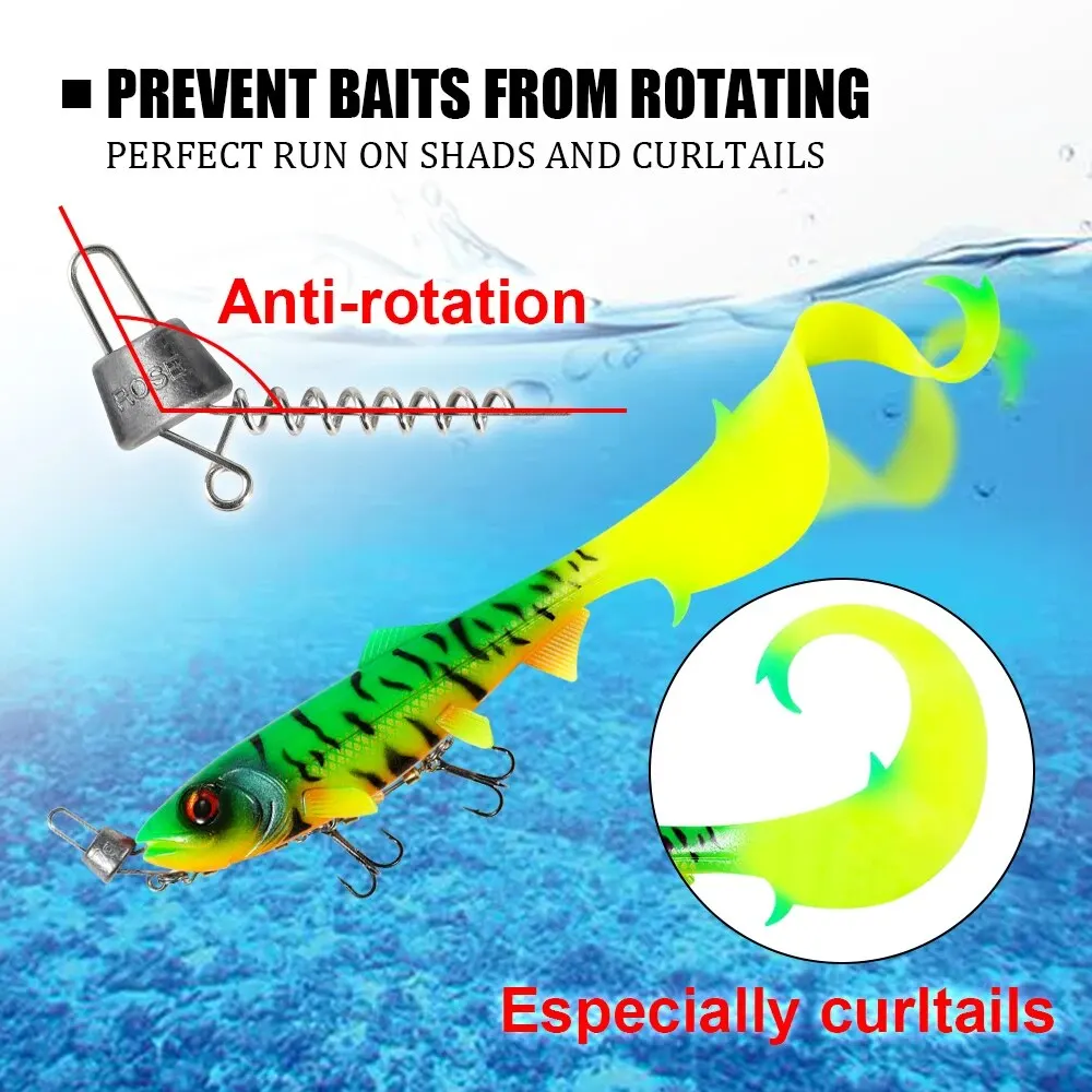 Spinpoler متعدد العمق الضحلة المسمار بايك لا شيء نظام دوران 5 جرام 10 جرام 15 جرام 20 جرام الرصاص سوفتبيت كيرلتيل تلاعب معدات صيد الأسماك الملحقات