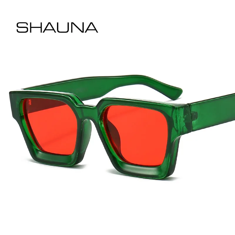 SHAUNA Ins Popularne damskie kwadratowe okulary przeciwsłoneczne Retro męskie przyciemniane odcienie UV400
