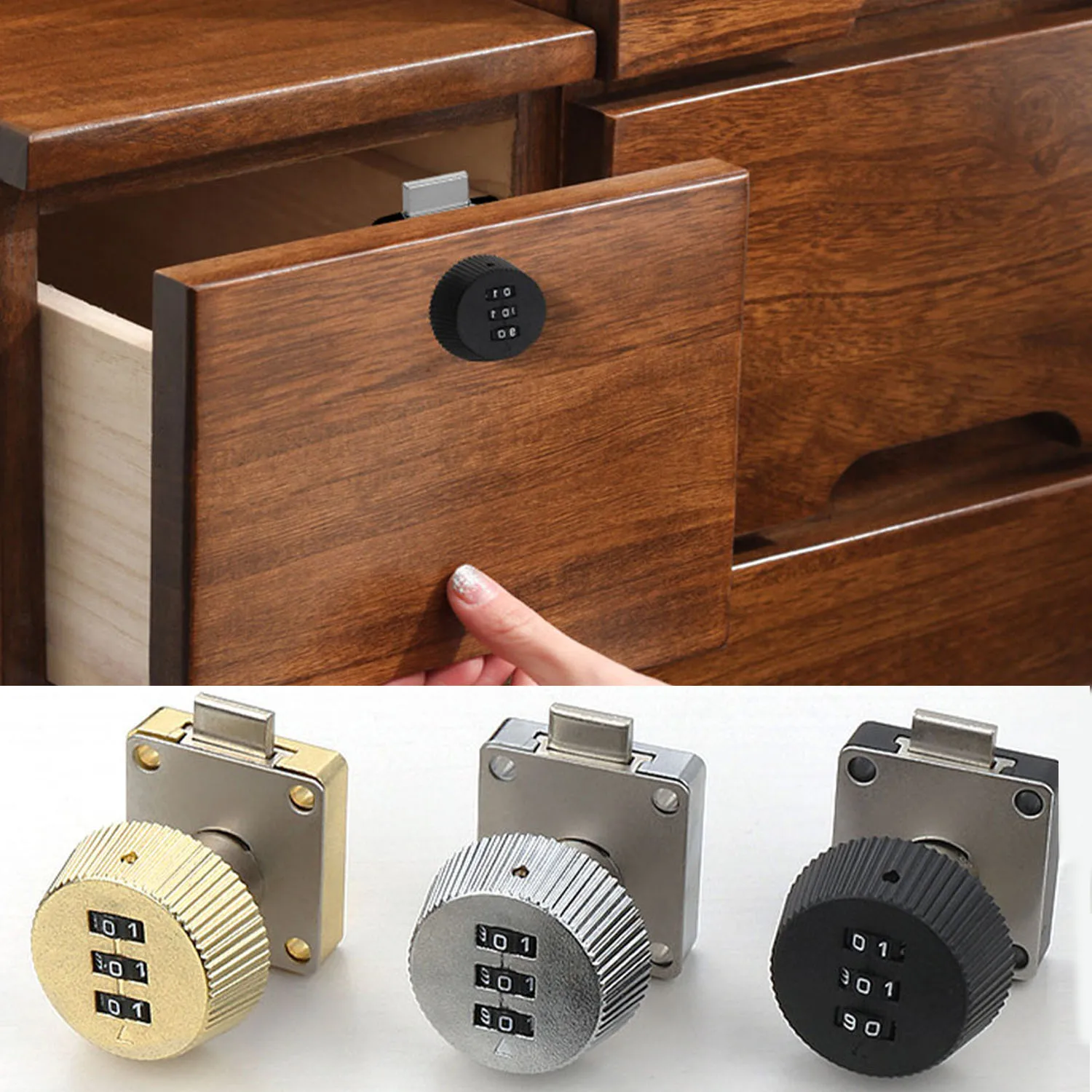 3 Digital Code Combination Cabinet Zinc Alloy Password Locks Cupboard Drawer Cabinet Mailbox Password Locker Automation Cam Lock