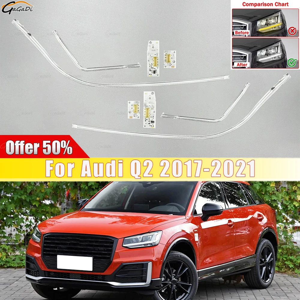 For Audi Q2 2017-2021 EU Spec DRL Headlight Light Guide Circuit Board Light Source Chip Module Replacement Vehicle Spare Parts