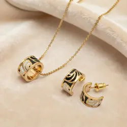 R&X Jewelry Girls sieraden Dubai Fashion Party Romantic Necklace/earrings African Beads Stainless Steel Enamel Bridesmaid Sets