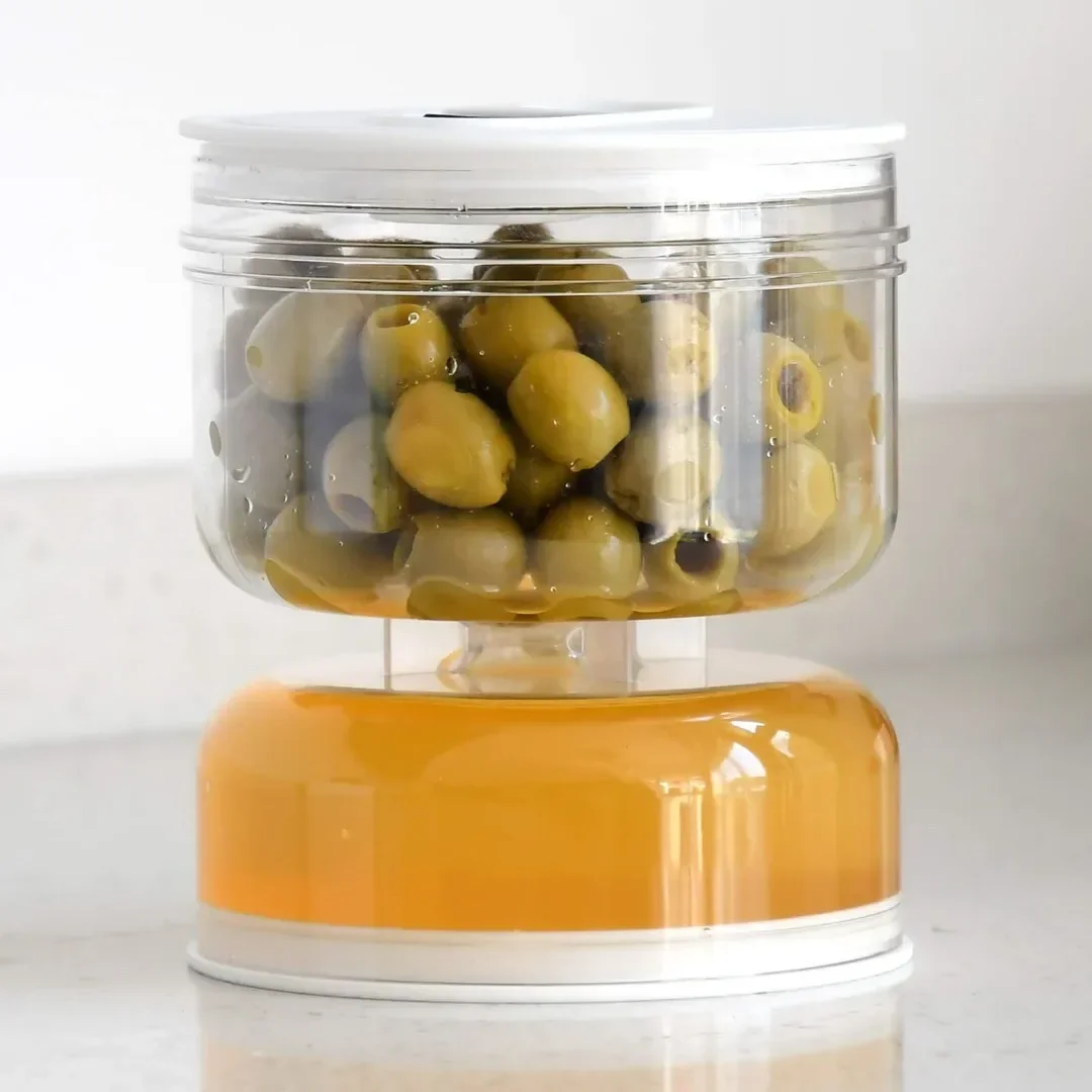 

Home Kitchen Pickles Store Jar Dry and Wet Dispenser Pickle Olives Hourglass Jar Cucumber Container Food Juice Separator Tools