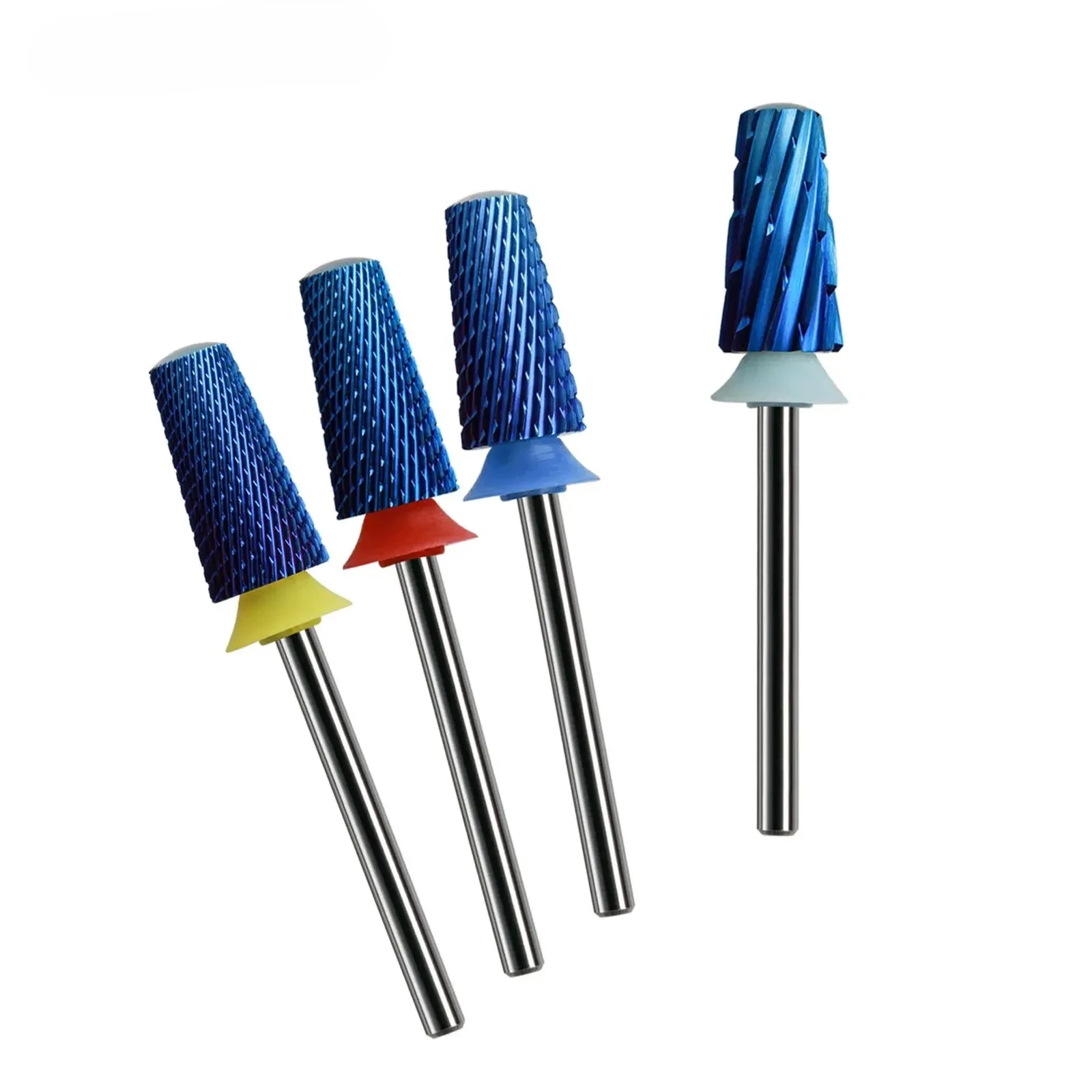 

Синие нано-безопасные конические сверла для ногтей 3/32 закругленные твердосплавные сверла для ногтей, электрические дрели, удаление пил, акрил