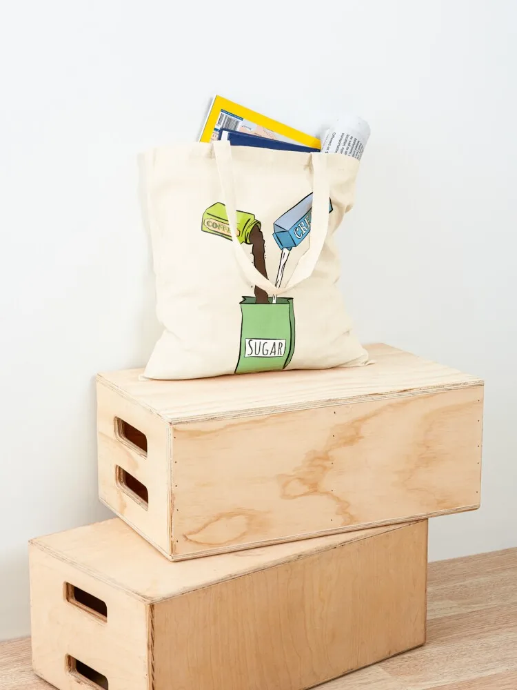 I like my sugar with cofee and cream Tote Bag shoping bag tote bags cloth bags eco bag folding Fabric