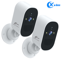 2PK XVIM 4MP Surveillance Camera 1080P Wireless WiFi Security Battery Powered Camera Home Survalance Protection Rechargeable