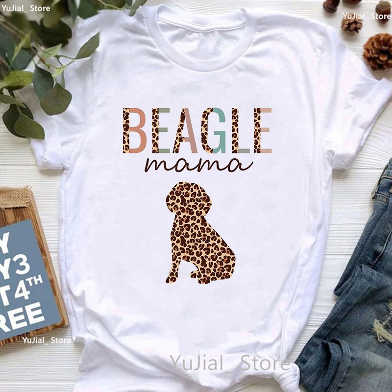 Leopard Dachshund Dog Graphic Print T Shirt Women Clothes 2024 Kawaii Beagle/Chihuahua Tshirt Femme Harajuku Shirt Streetwear