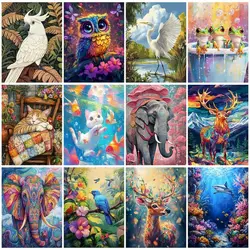 RUOPOTY-Diy Oil Painting By Numbers Animals Picture Drawing On Canvas Modern Coloring By Numbers Acrylic Paints Crafts Paint Kit
