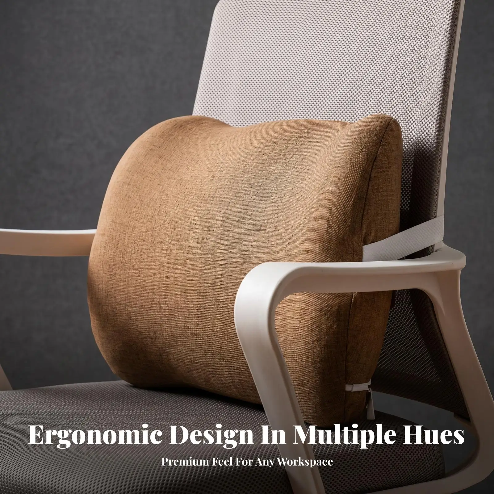 Ergonomic Office Cushion Backrest Pillow with Removable Cover for Desk Chair Supportive Sponge Core Comfort