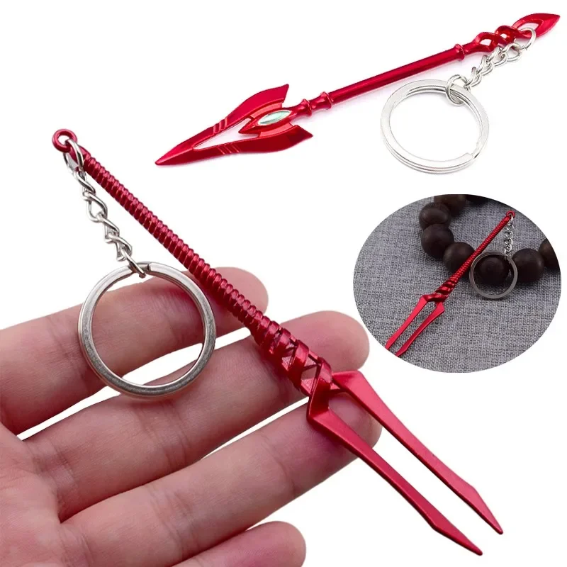 Spear Of Longinus Keychain 12cm Cartoon Anime Peripheral Backpack Car Pendant Keyring Cosplay Jewelry Accessories Fan Gift