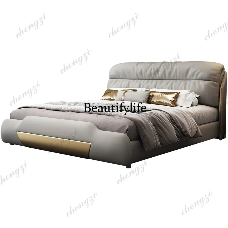 European Decoration Double Bed White Designs Heavy Adults Frame Double Bed Floating Metal Style Cama De Casal Furniture For Home