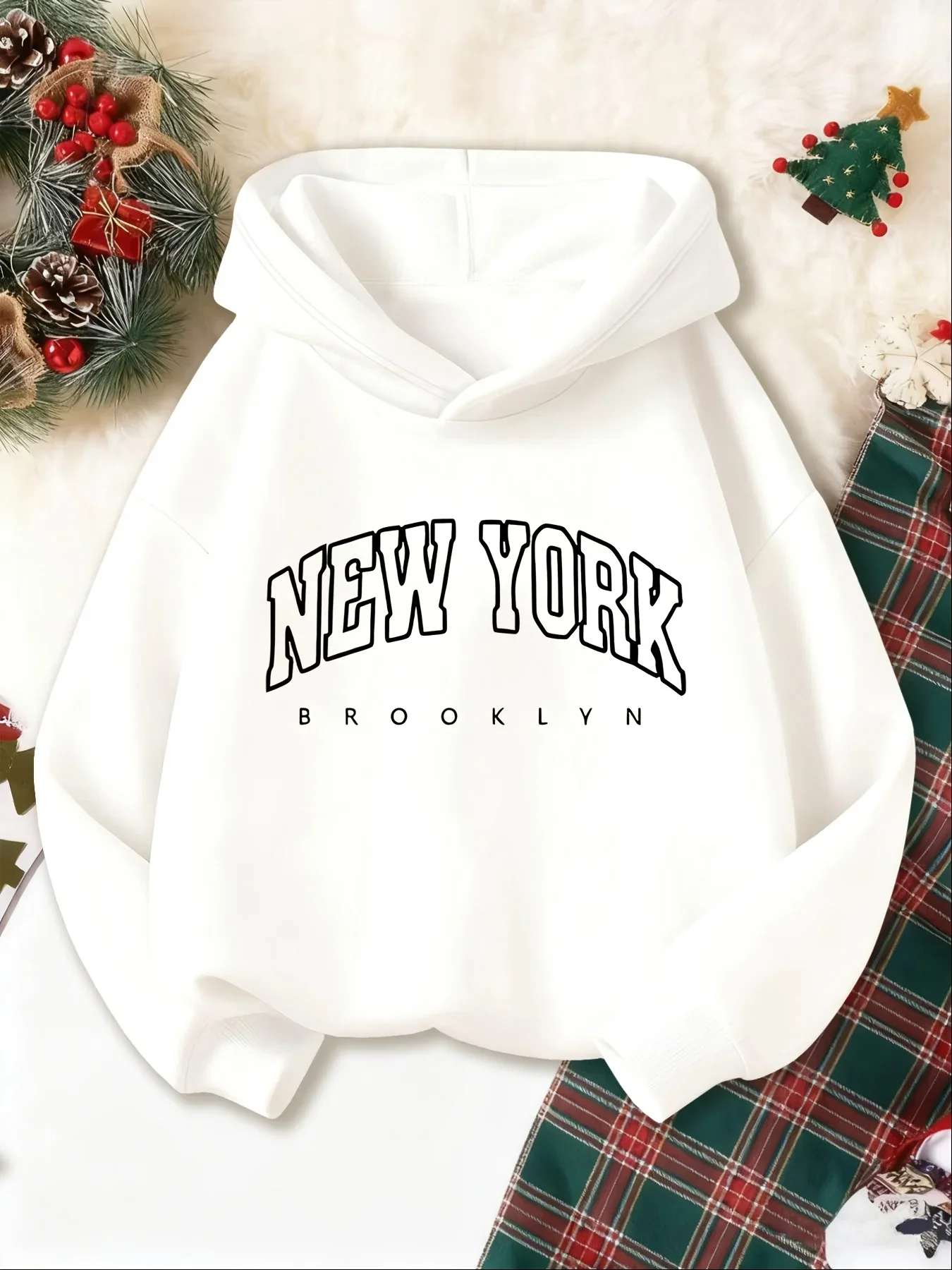 2026 Polyester Kinder-Hoodie mit New York Brooklyn Aufdruck Jungen Mädchen Lässiger Langarm-Kapuzenpullover Weicher Kinder-Pullover – Detail 4