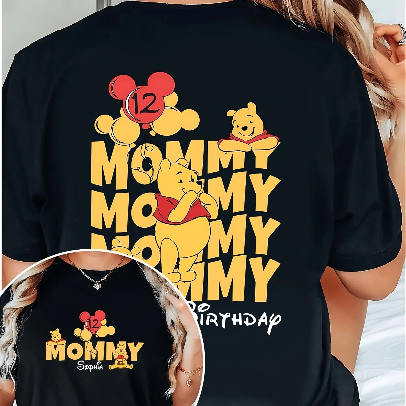 تي شيرت ديزني سيريز كارتون ميكي ويني تي شيرت حلو رائع للشارع تي شيرت صيفي كبير الحجم للنساء البالغات والأطفال #1