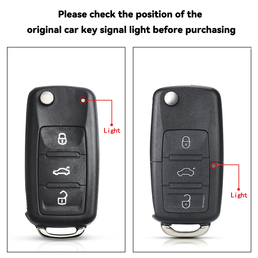 Запасной чехол KEYYOU для складного автомобильного ключа, чехол для VW Volkswagen Golf Mk6 Tiguan Polo Passat CC SEAT Skoda Octavia с 3 кнопками