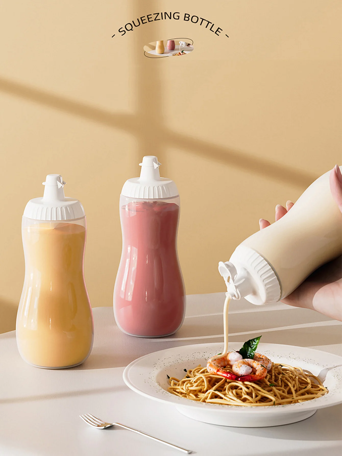 Botella de Plástico de Gran Calibre de 500 ml para Salsas, Contenedor para Salsa de Tomate, Miel y Aderezos, Dispensador de Condimentos para Ketchup