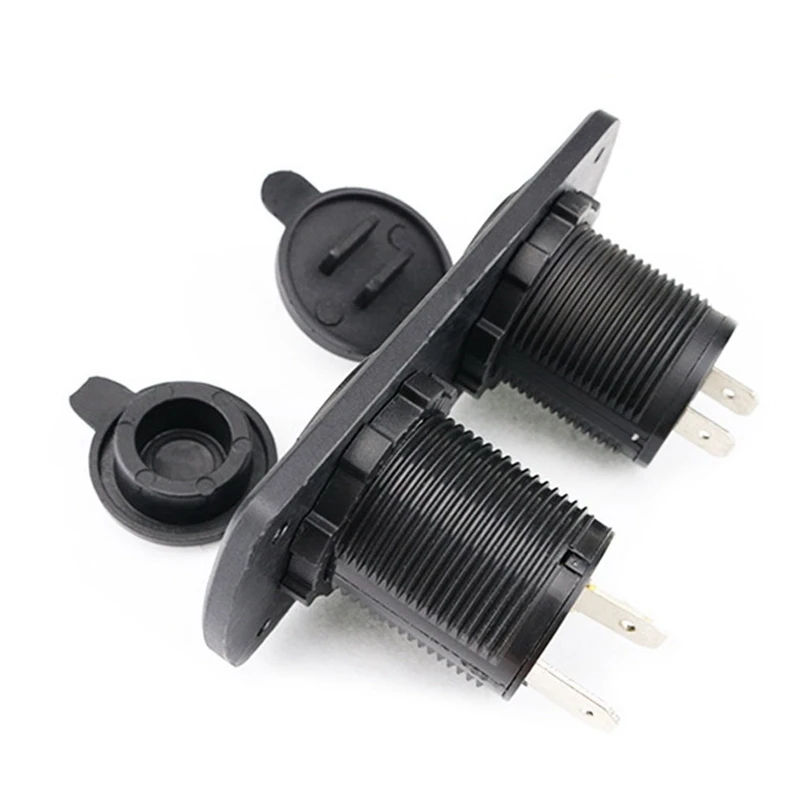 ABHY-12-24V Dual USB Outlet Volt Power Outlet With LED Voltage Display Lighter Socket Switch Panel Adapter For Car Boat