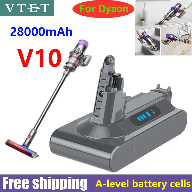 

2024 Dyson V10 SV12 Rechargeable Battery 25.2V 28000mAh for Dyson V10 Absolute Replaceable Fluffy Cyclone Vacuum Cleaner Battery