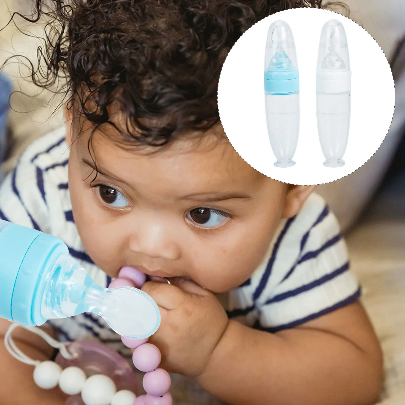 

2Pcs Silicone Baby Food Bottle Feeders Flexible Squeeze Bottles for Cereal Feeding Rice Puree Infant Baby Food Bottle Feeder