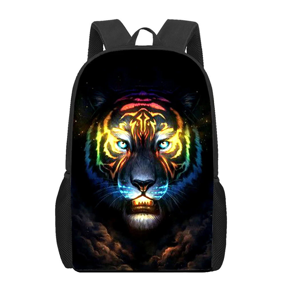 Mochilas creativas con patrón de tigre para niñas, niños, estudiantes, bolsa de libros, mochila de hombro para adolescentes, mochila de viaje