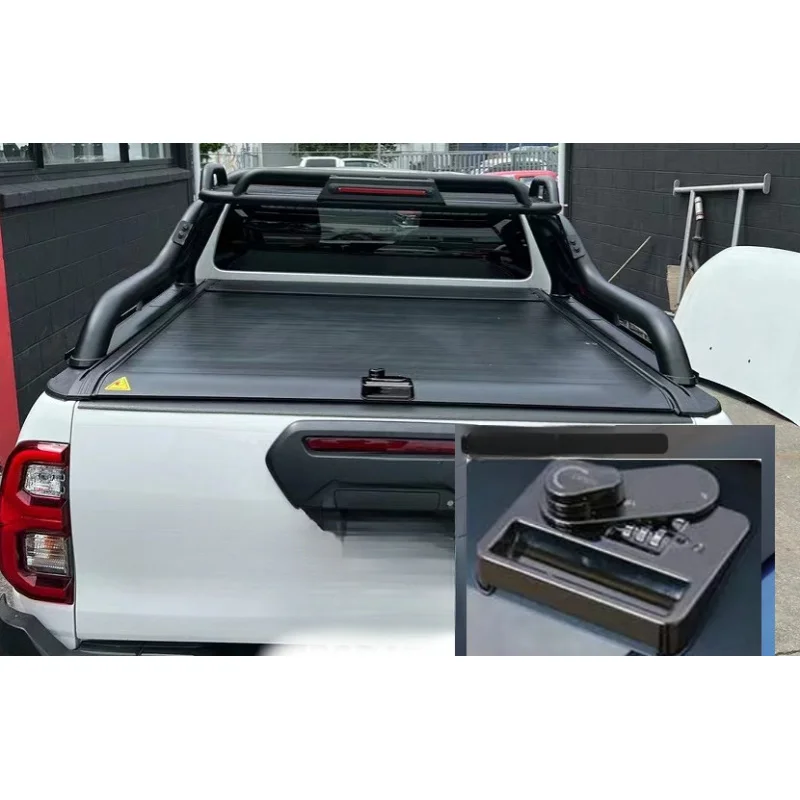 High Quality Manual Retractable Aluminum Roller Shutter Tonneau Cover Waterproof Locking for Ranger Raptor RAM T6 T7