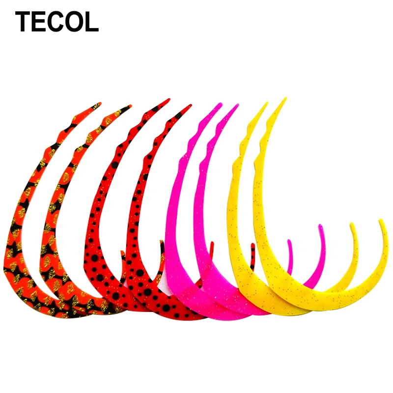 

TECOL 10PCS Silicone Thread Skirts Ribbon Buzzbait Rubber Jig DIY Handmade Fishing Lure Accessories Fly Tying Squid Skirts