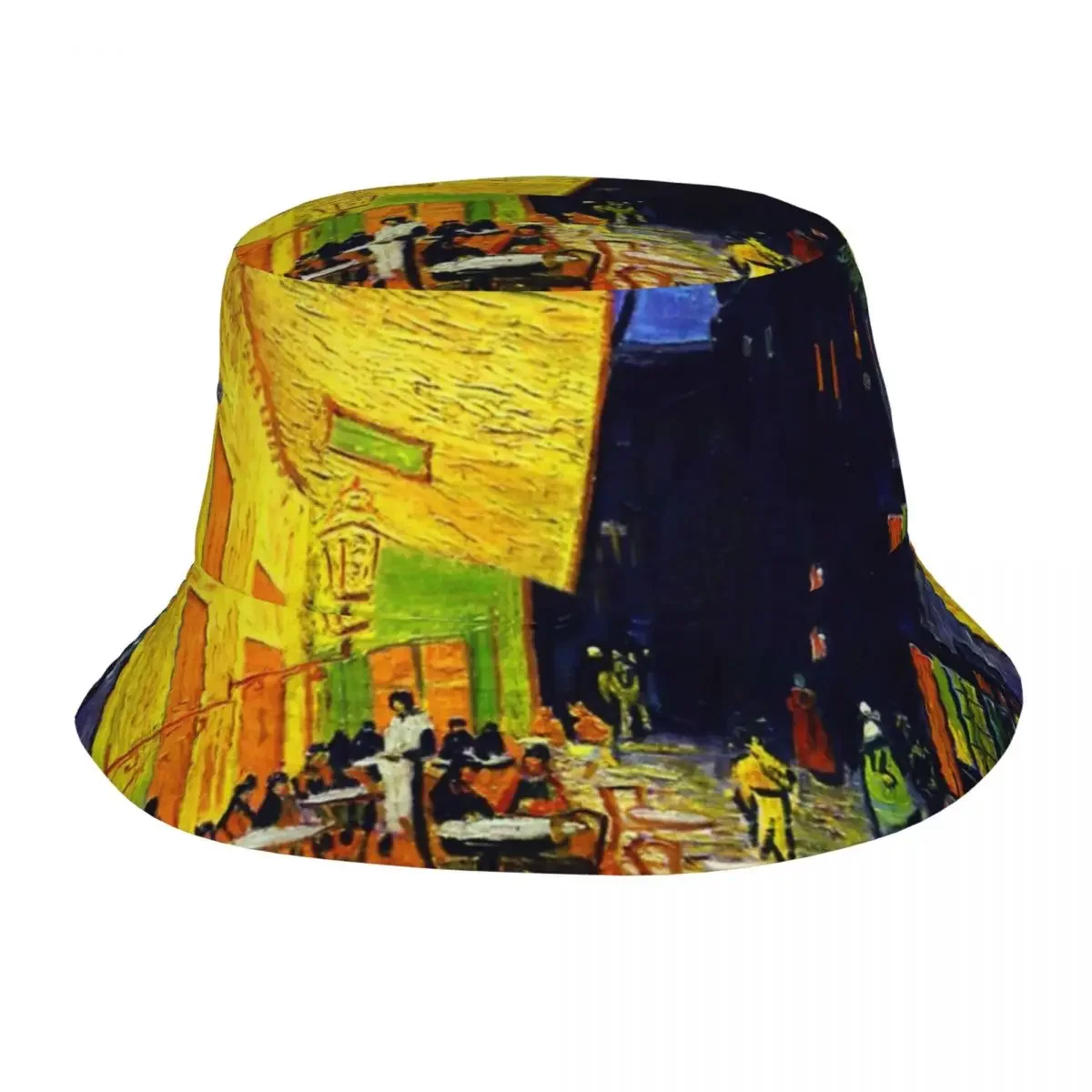 Spring Headwear Cafe Terrace At Night Van Gogh Paris Scenery Bucket Hat Trendy Women Sun Hat Bob Hat Packable Fishing Caps