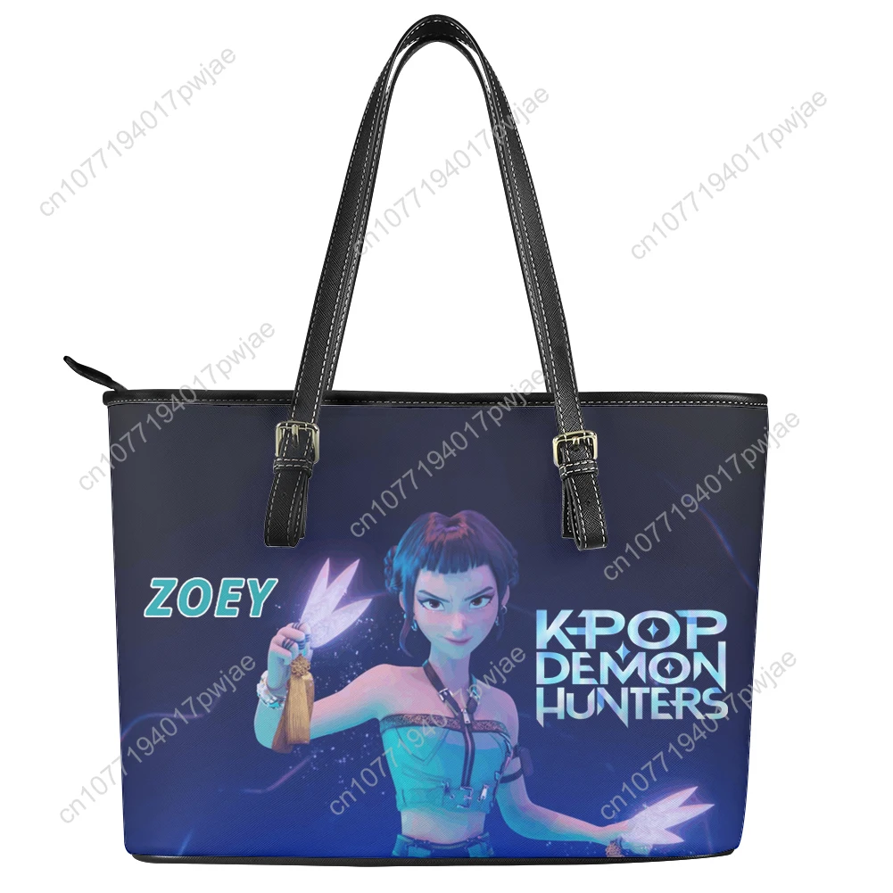 

KPop Demon Hunters Zoey Custom Handbag Womens Mens Personalized Tote Bag Shoulder Bag Business Leather Purse Travel Bag Gift