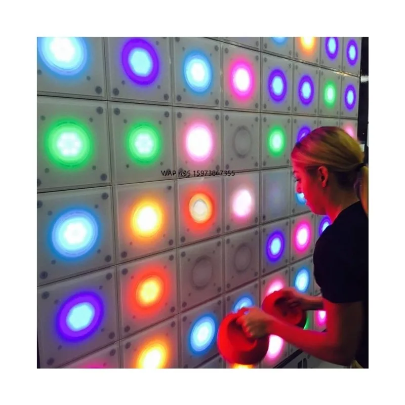 

Carnival whack-a-mole interactive props puzzle brain hand speed challenge shockproof training wall reaction light board