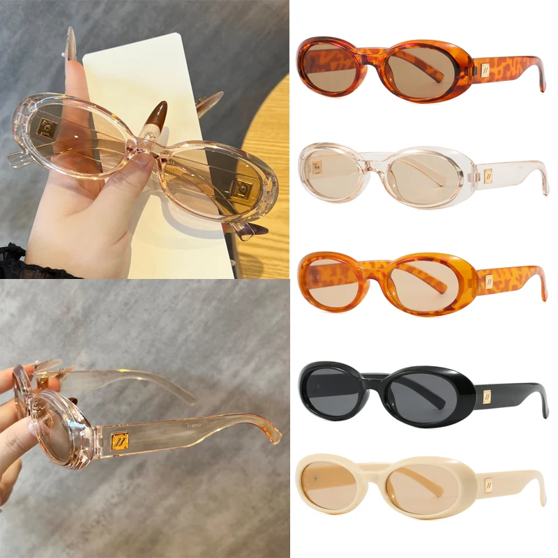 AliExpress Julyrays Hiking 1/5pcs Retro Oval Anti Light Glasses Women Outdoor Riding Shades UV400 Men Punk Brand Glasses Outdoor Cycling Goggles