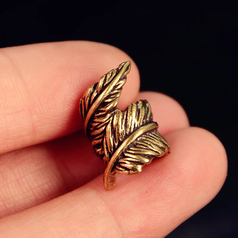 Brass Feather Skull Knife Pendant EDC Paracord Pendant Flashlight Pendant Keychain Accessory DIY