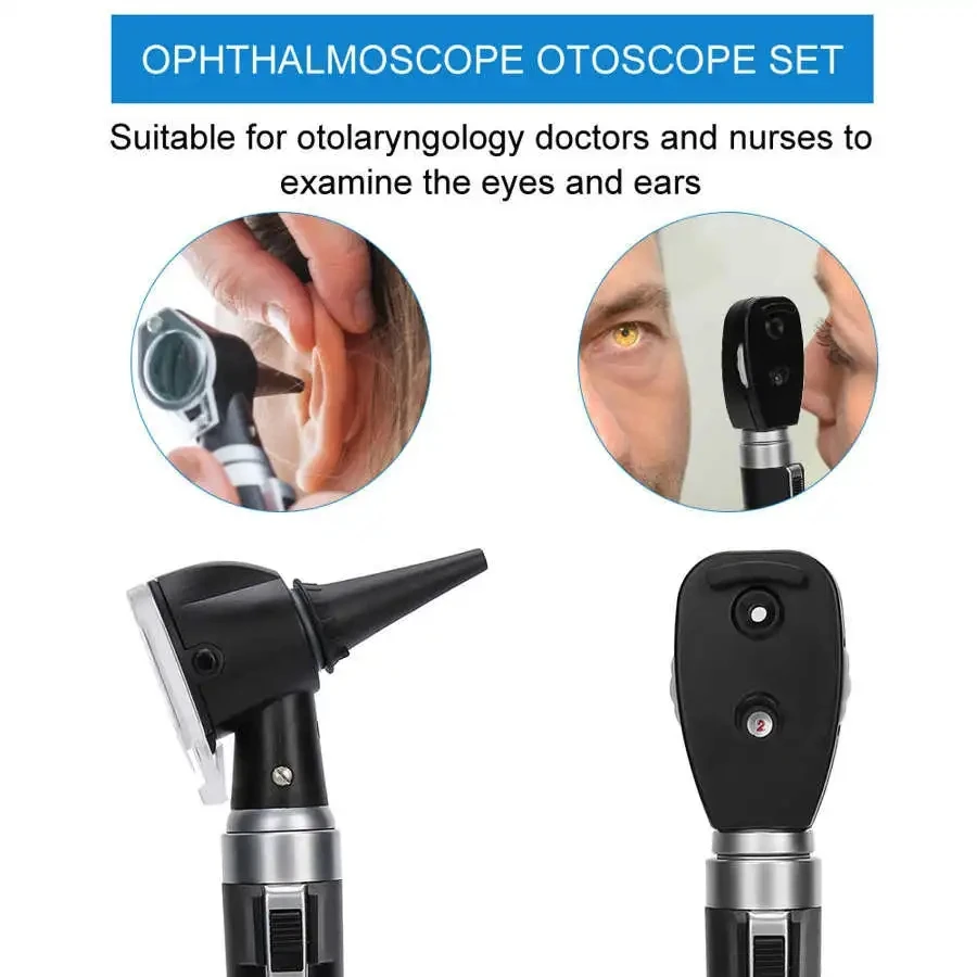 Professional ENT Diagnostic Portable Medical Endoscope Opthalmoscope LED Ear Otoscopio Direct Fiber Otoscope Ophthalmoscope