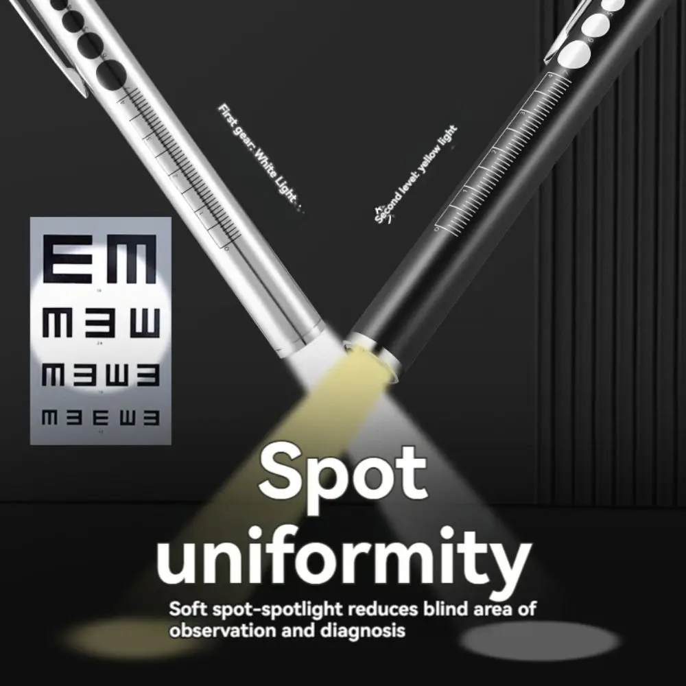 Portable Mini LED Pen Light Multi Function Stainless Steel Nursing Flashlight with Dual Lamp USB Rechargeable LED Torch Lamp - Image 3